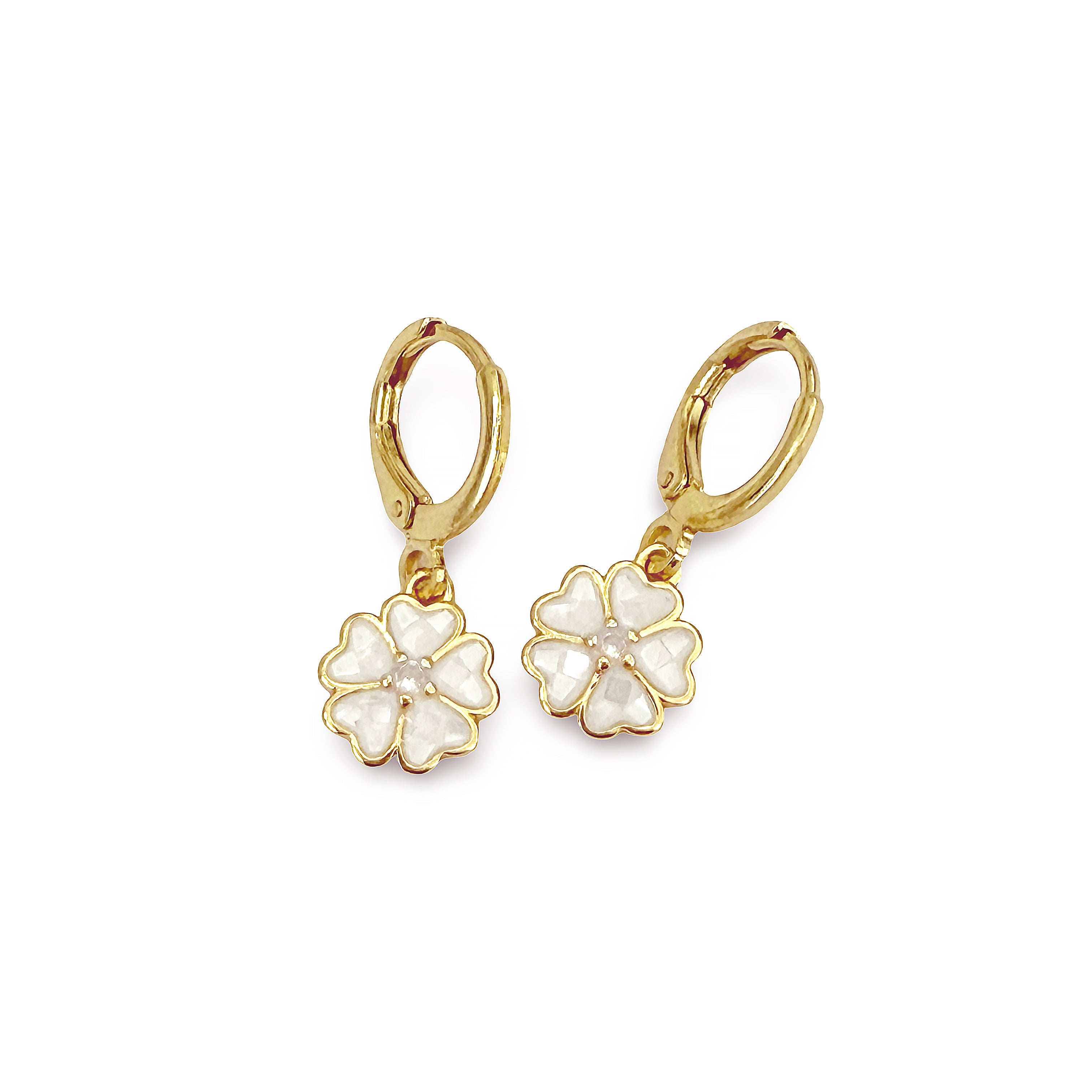 Flower Charm Huggie Earrings