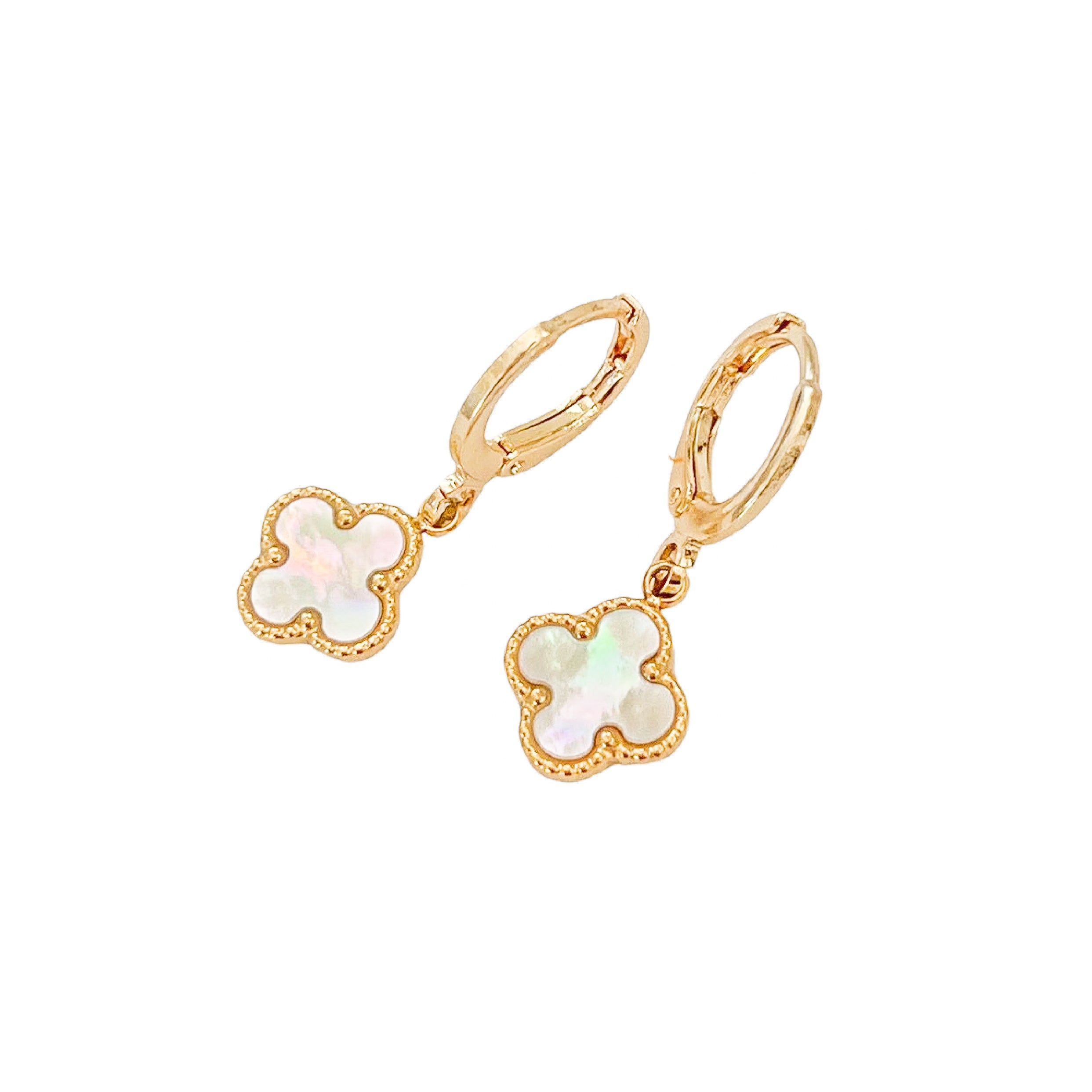 Mother of Pearl Huggie Earrings (Small)