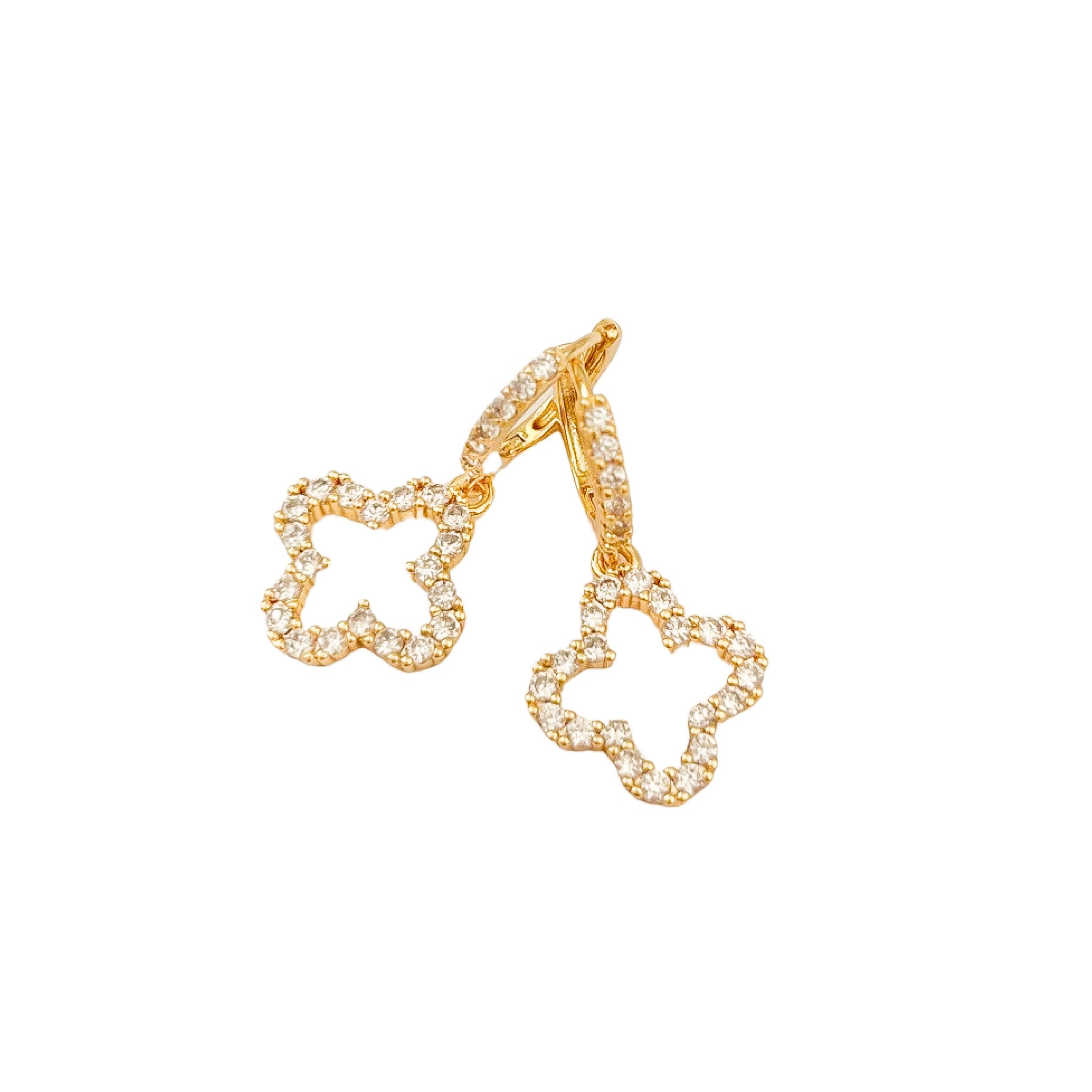 Open-Frame Crystal Huggie Earrings