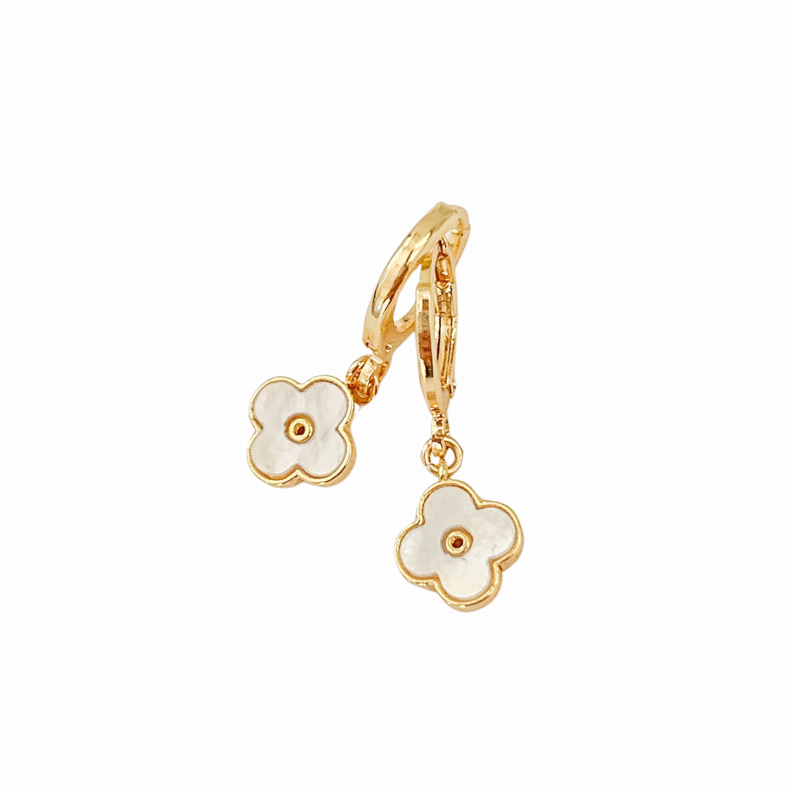 Mother of Pearl Huggie Earrings (Small)