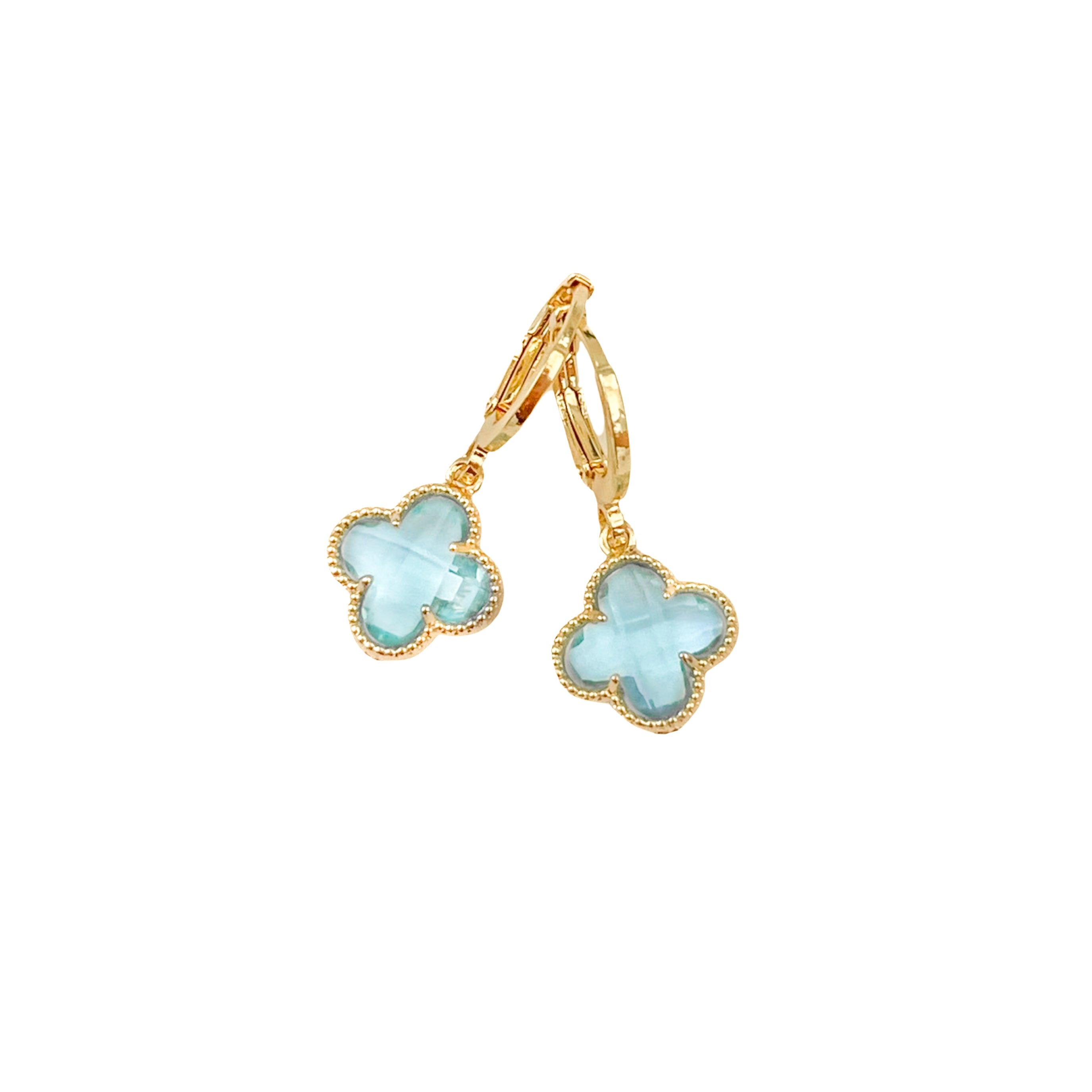 Aquamarine Huggie Earrings