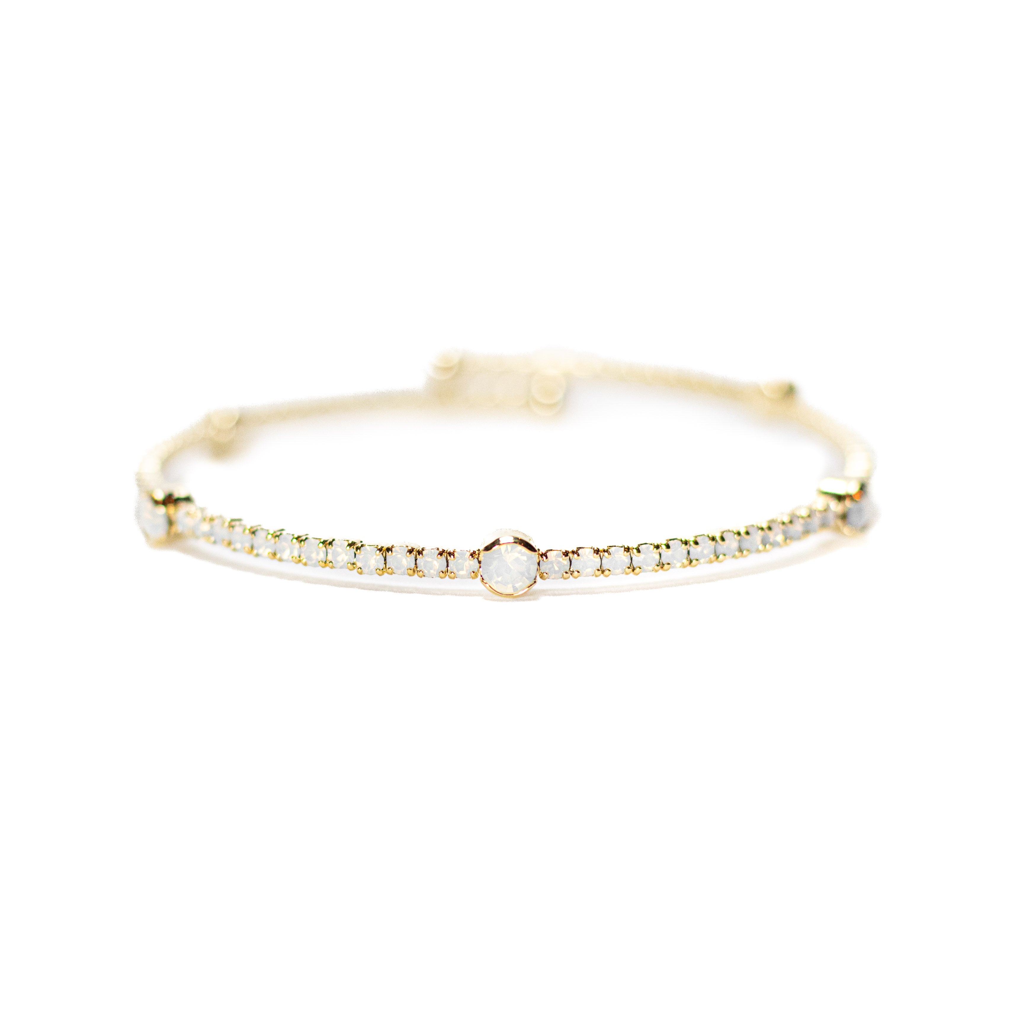White Opal Crystal Bangle
