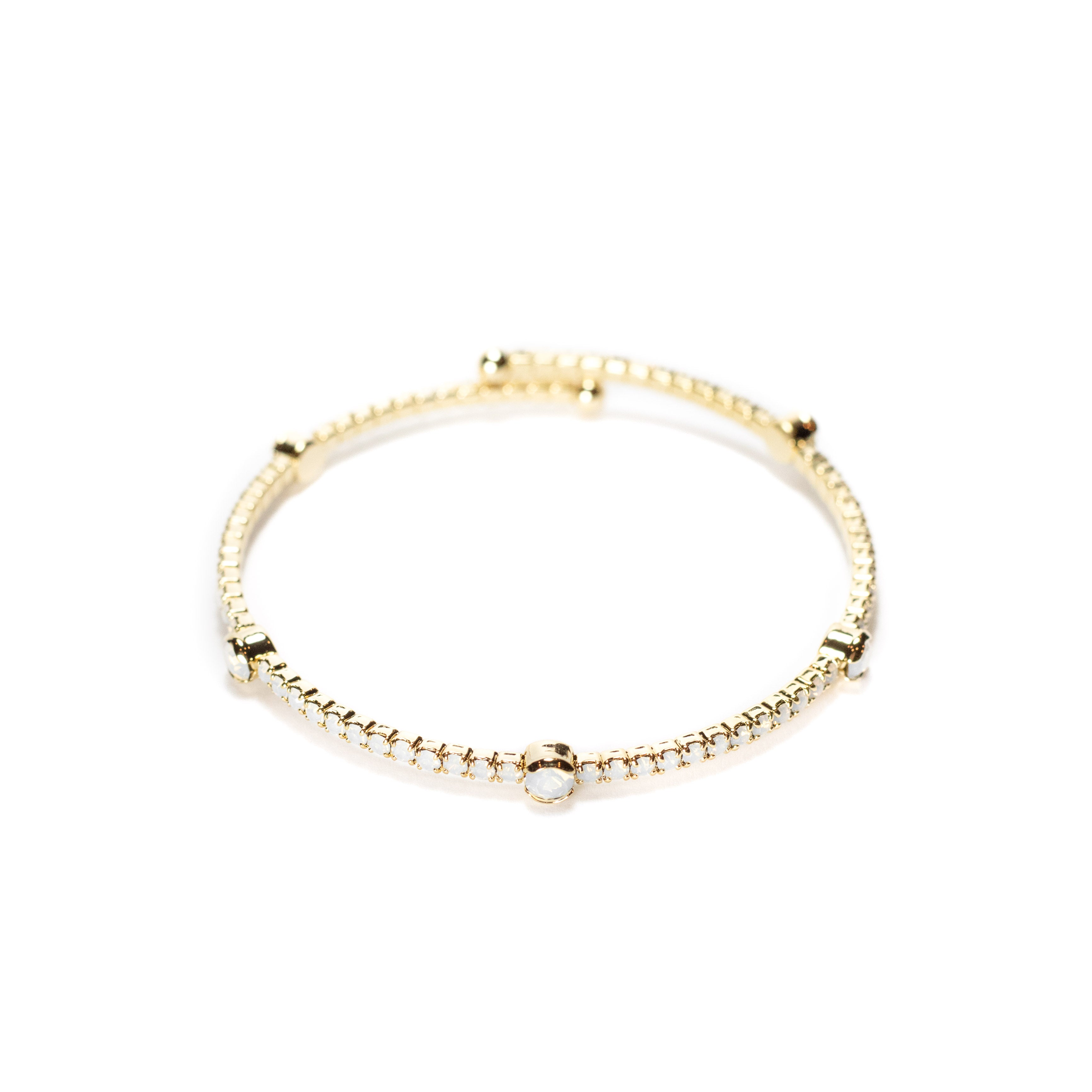 White Opal Crystal Bangle