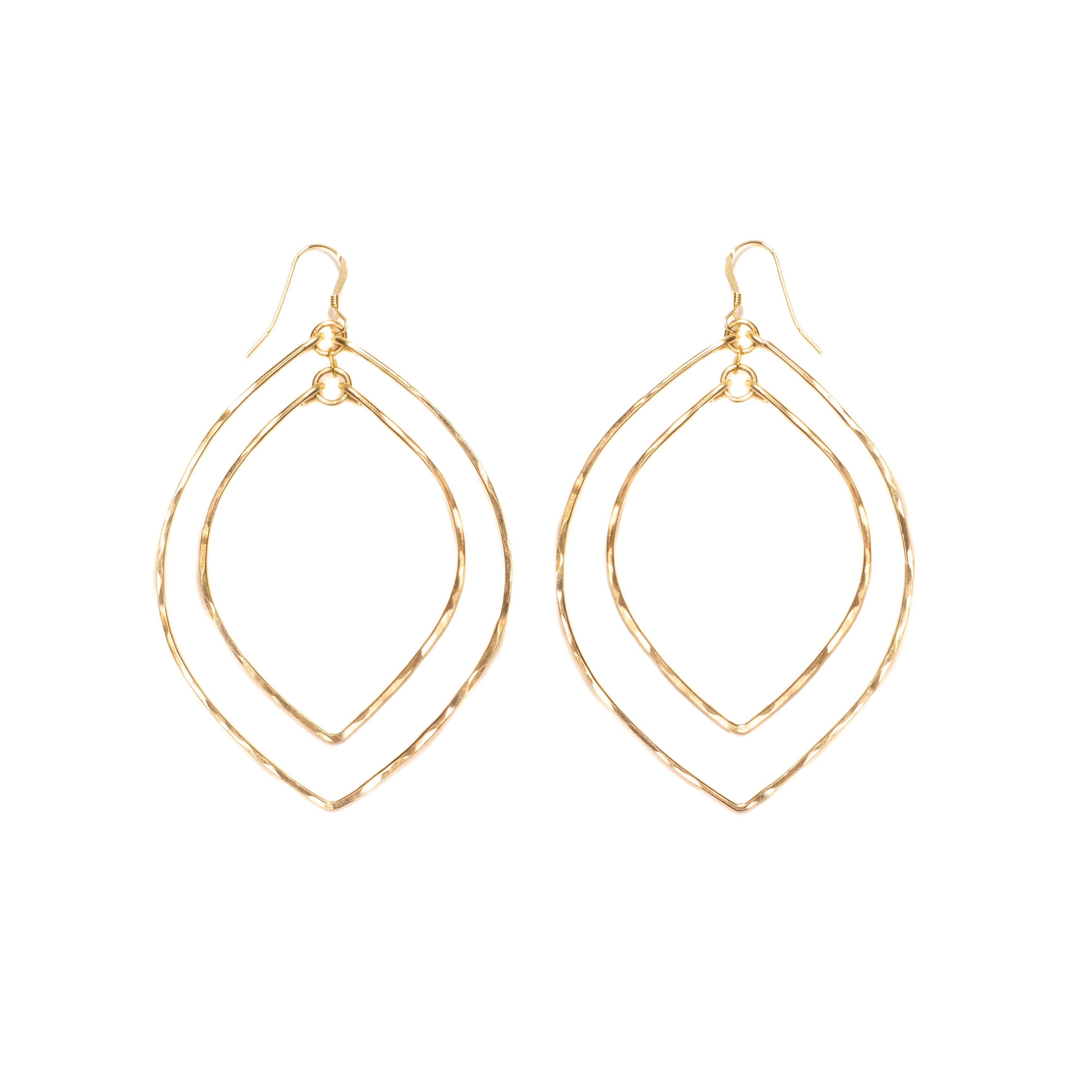 Double Gold Leaf Earrings