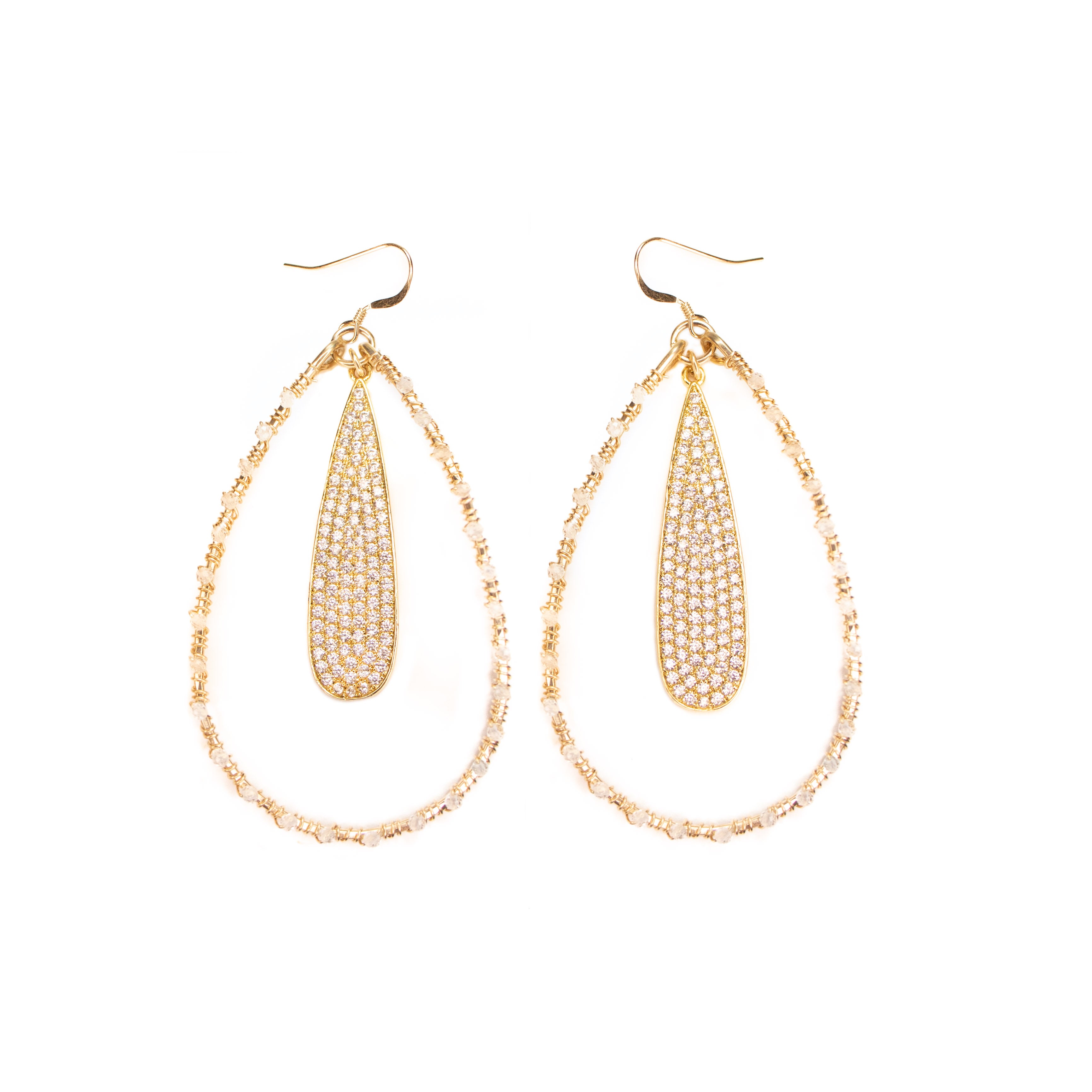 Pave Teardrop Earrings