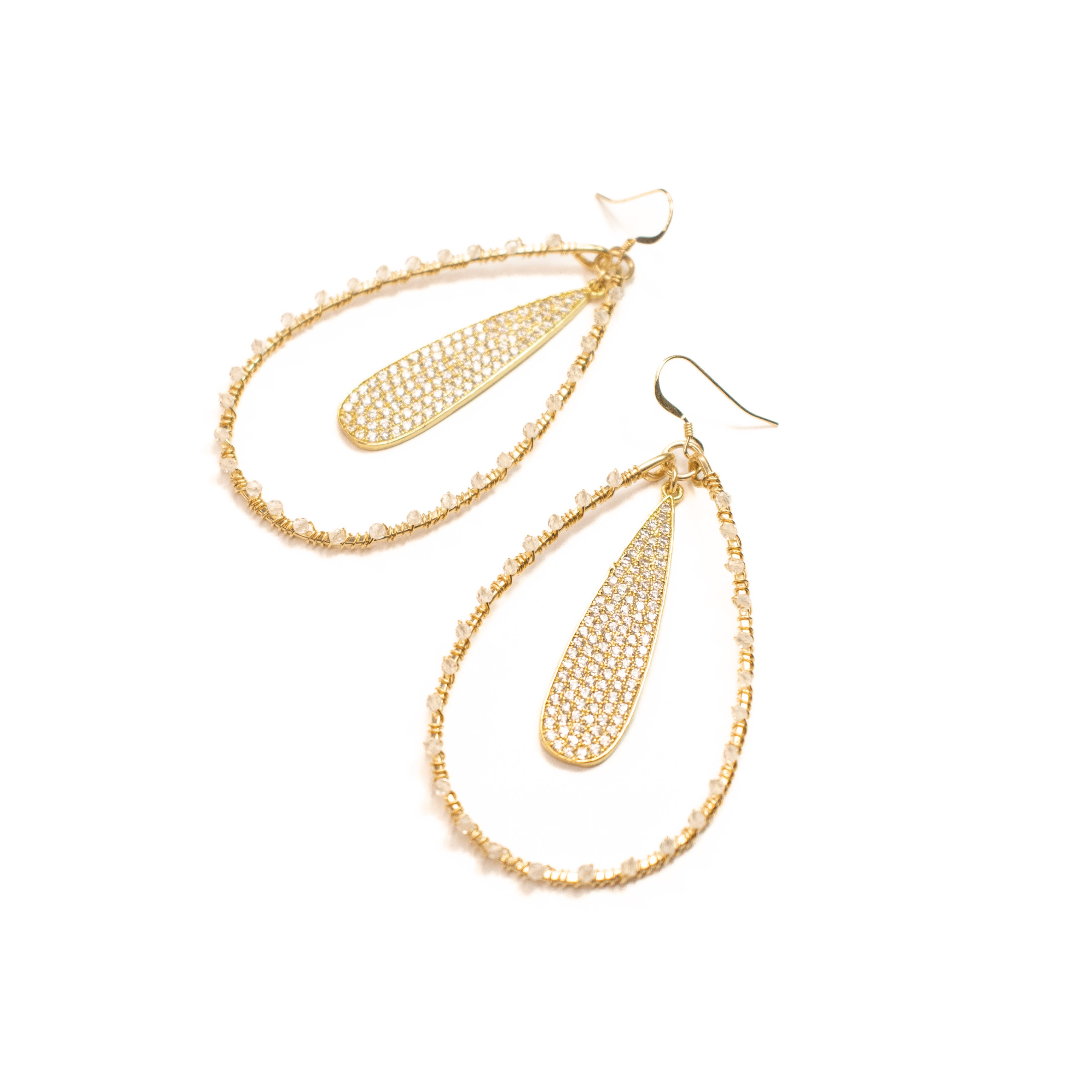 Pave Teardrop Earrings