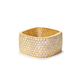 Gold Crystal Square Ring