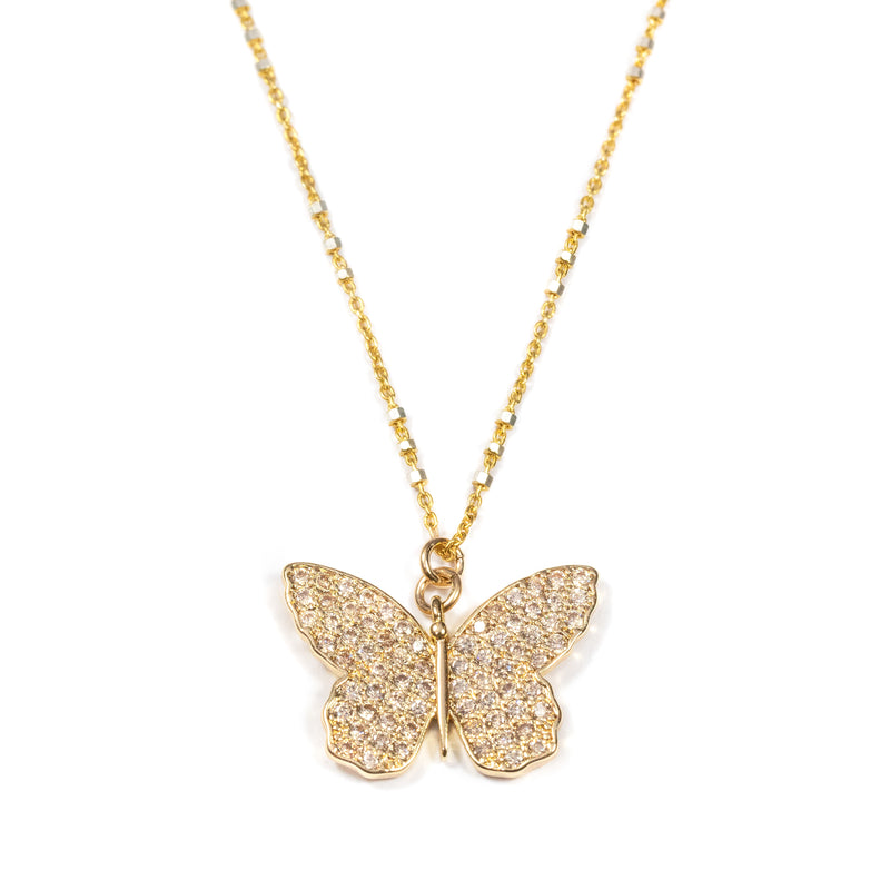 Celastrina Pavé Butterfly Necklace