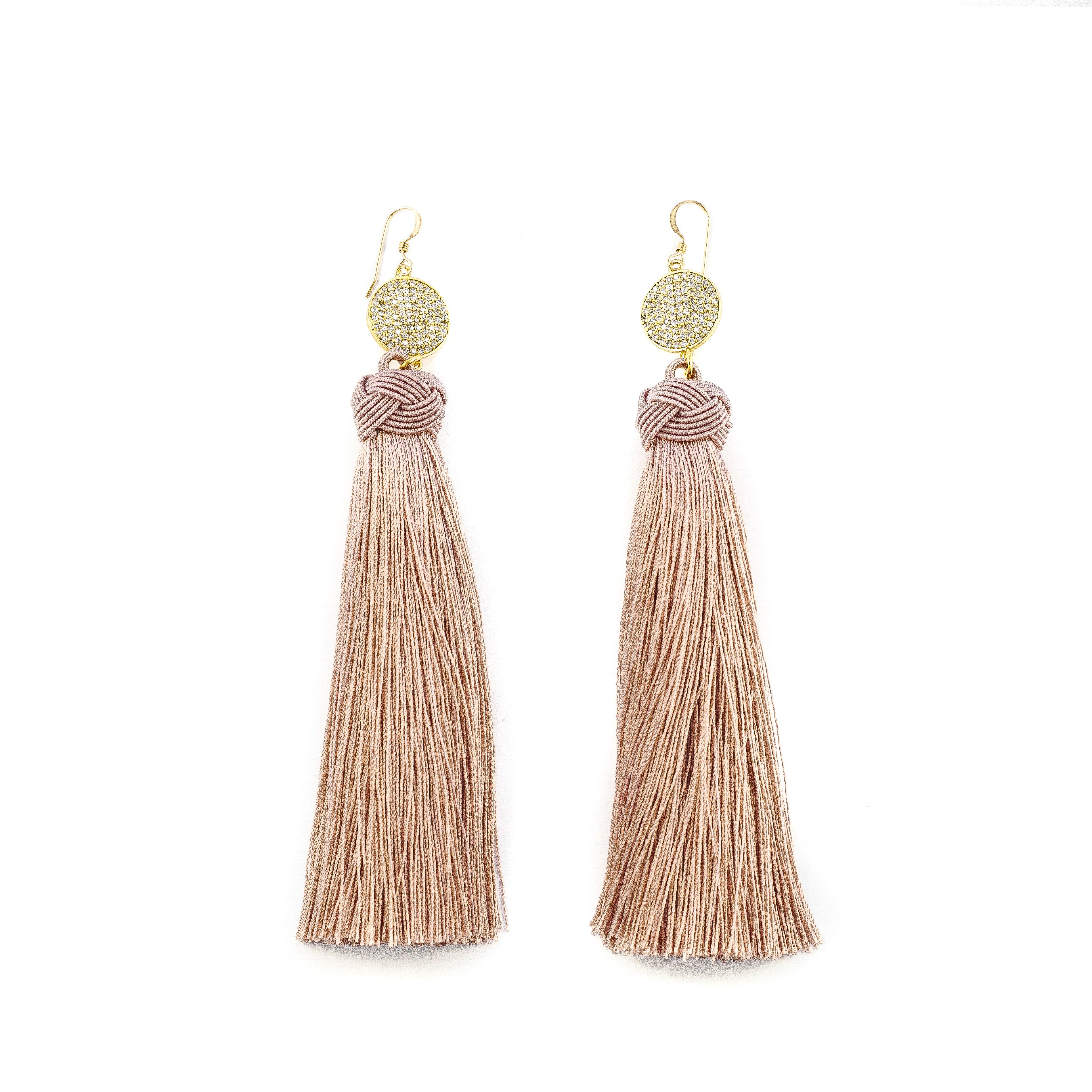 Silk Tassel Earrings (Rosé)
